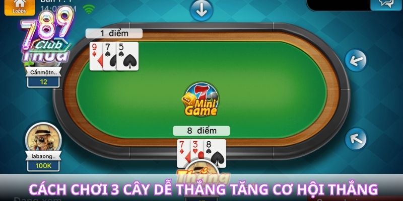 Chiến thuật áp dụng cách chơi 3 cây dễ thắng giúp tăng cơ hội thắng